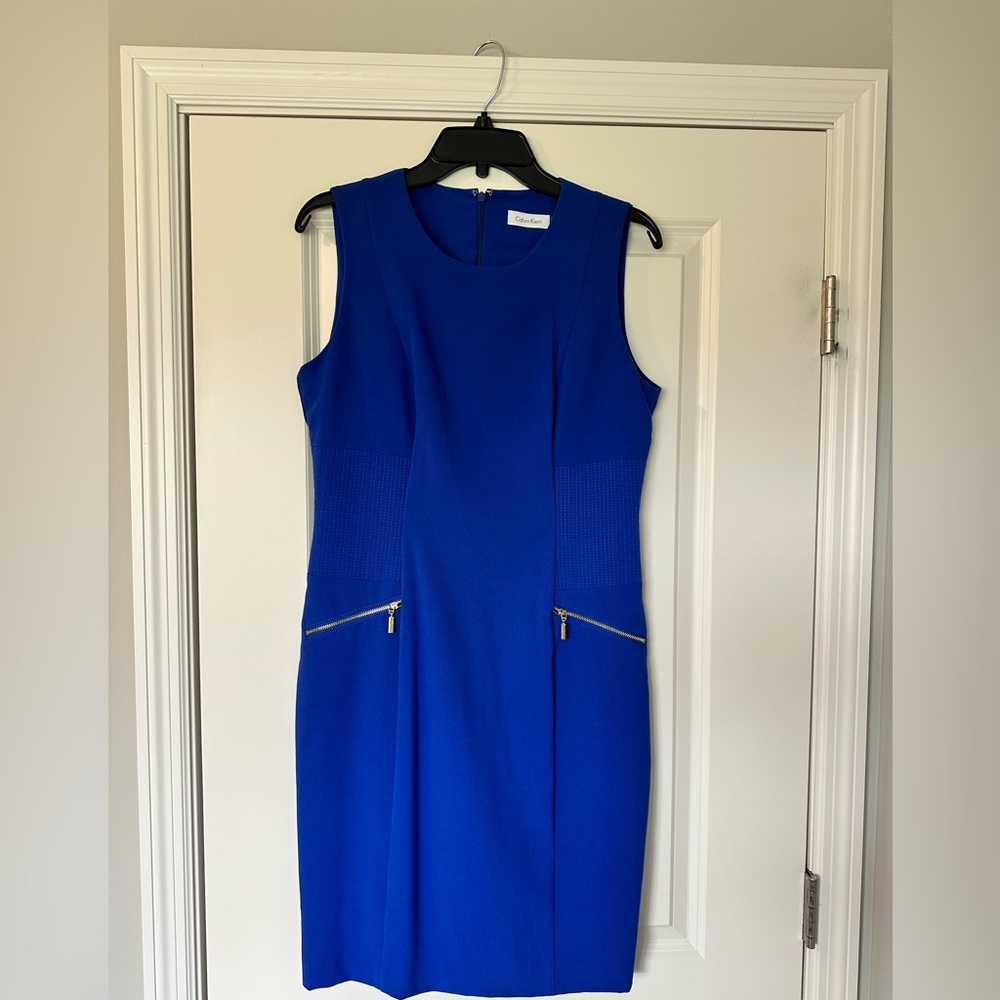 Calvin Klein Royal Blue Sleeveless Sheath Dress